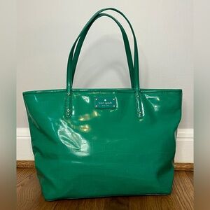 Kate Spade Verna Green Punched Tote Bag Large Carryall